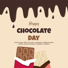 Happy World Chocolate Day 7th July. International chocolate day banner, social media, background and poster design