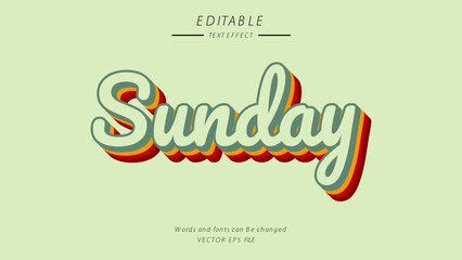 Editable style text effect - Sunday style effect