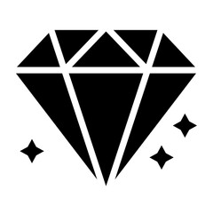 Diamond Vector Glyph Icon Design