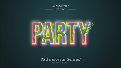 Editable style text effect - Neon Party style effect