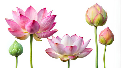 Fototapeta premium Lotus flower, isolate on white background. Clipping path