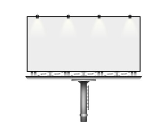 Obraz premium Billboard mockup for brand advertisement. Mockup white screen. Vector illustration
