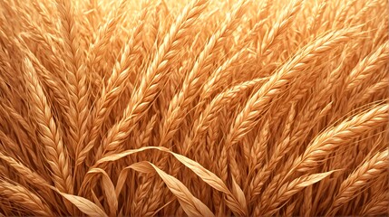 Illustration of a Golden Sea of Wheat Swaying in the Summer Breeze. 1