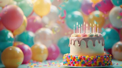 birthday cake with candles