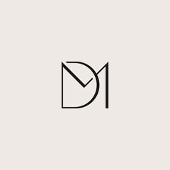 DM or D & M monogram fashion logo with feminine luxurious looks.