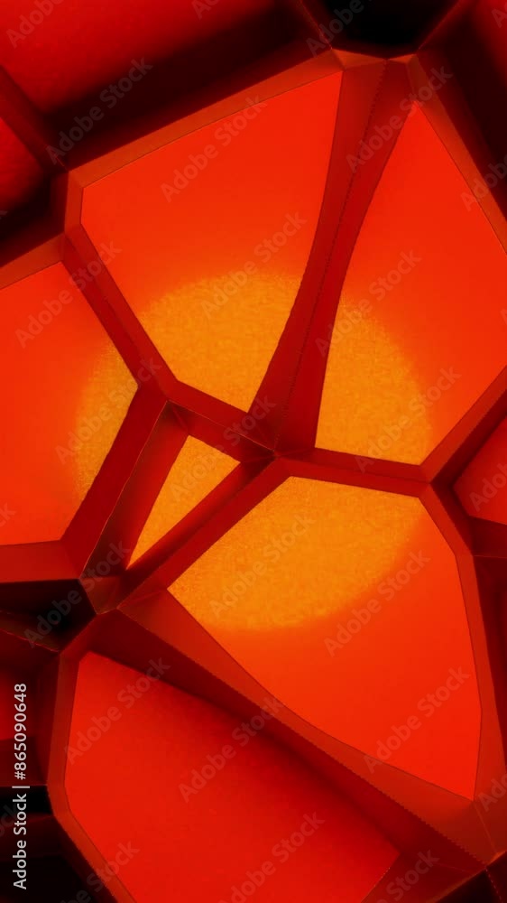 Poster moving abstract 3d cells. design. 3d cells move in mirror style in geometric shape. geometric 3d cel
