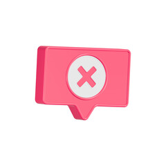 Obraz premium cancel mark symbol 3d realistic icon