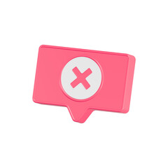 Obraz premium cancel mark symbol 3d realistic icon