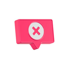 Fototapeta premium cancel mark symbol 3d realistic icon