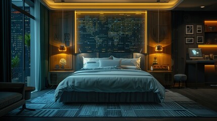 Modern and Sleek: AI-driven hospitality ensures seamless experiences with automated check-ins, smart room controls, and personalized services, enhancing guest satisfaction.
