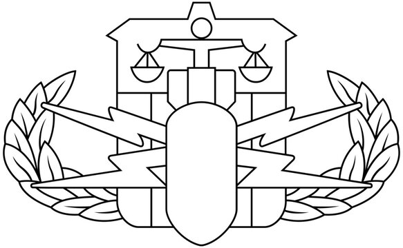 Civilian EOD Insignia Vector File blank, outline vector, svg badge, dxf, cnc router file, laser engraving, cricut, ezcad, digital cutting file for laser cutting, laser engraving template