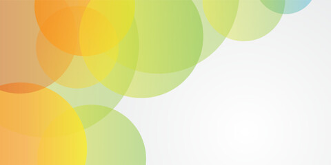 Abstract Minimalist Orange, Yellow and Green Background, Circles Pattern - Multi Purpose Vector Illustration, Desgin Template, Applicable for Web, Technology Designs, Presentations, Posters, Placards
