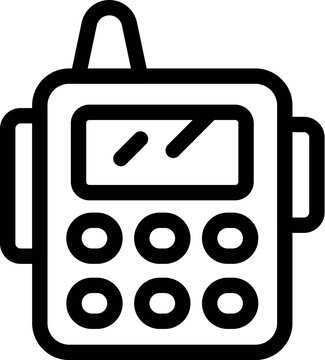 recommend clip art: Black and white icon of a portable radio transceiver, representing communication and technology