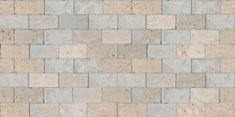 Outdoor flooring. Old travertine paving. Seamless texture pattern. Can be used as a texture for architectural rendering.