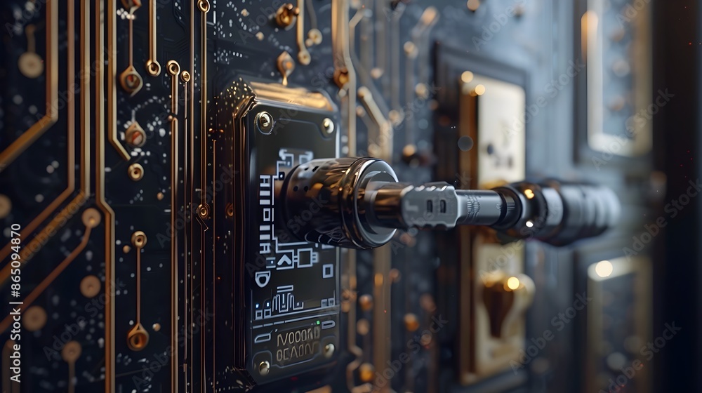 Poster A complex digital lock being unlocked by inputting a unique code