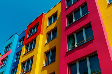 Obraz premium Colorful Facade of Modern Apartment Building