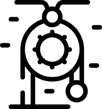 recommend clip art: Line art icon of an amusement park ferris wheel with a hanging gondola