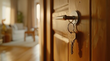 Obraz premium The Key in Door Lock