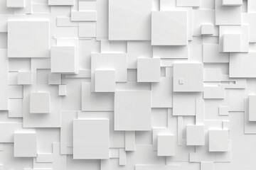 Abstract white background with squares of different sizes and shapes. Background for design, cover or presentation.