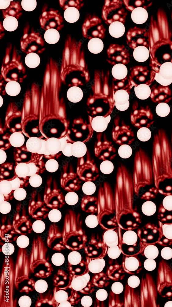 Poster white and red light bulbs. design. bright lights on the ceiling that go down and up in animation.