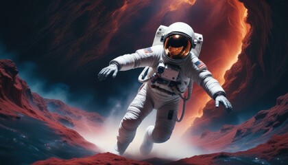 Fototapeta premium Closeup portrait of an Astronaut