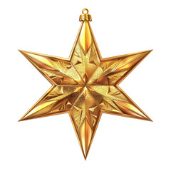 Fototapeta premium Golden Christmas star, essential decoration piece for the festive season.