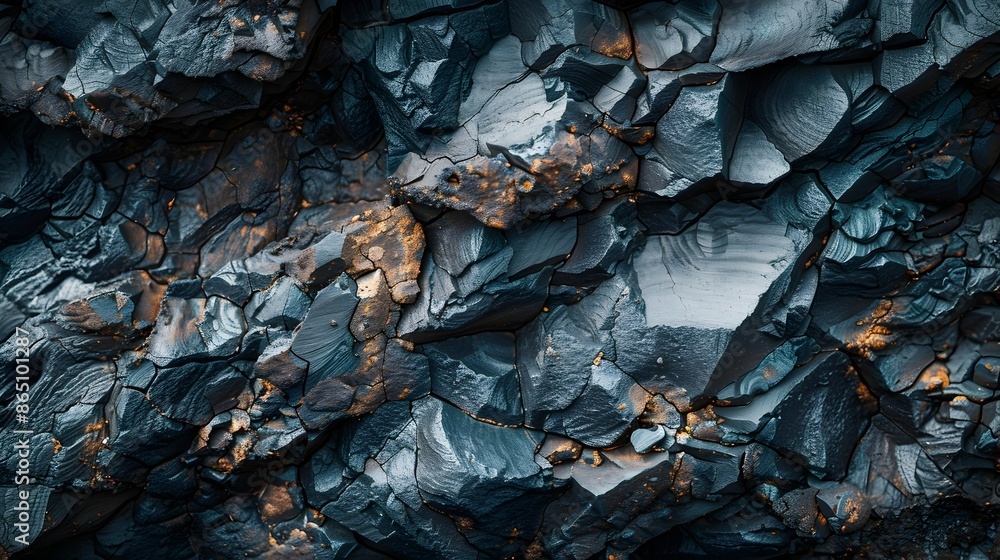 Poster captivating texture of volcanic basalt rock showcasing intricate geological patterns