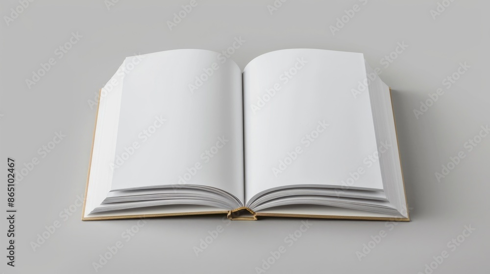 Poster isolated blank book on grey background with clipping path