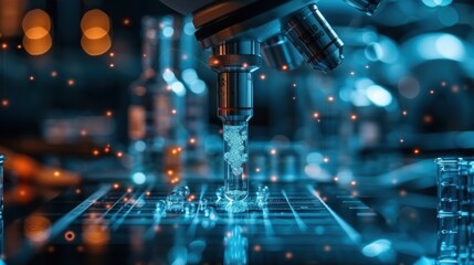 Nature-Inspired: A lab set in a lush, green environment with organic shapes and natural light, where AI and chemistry work together harmoniously to create eco-friendly solutions.
