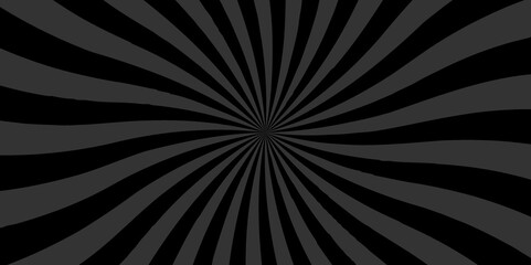 Vector Abstract black sun rays sunburst backdrop background. seamless retro vintage burst sunrise sunbeam element spiral striped illustration sunray template wallpaper design.