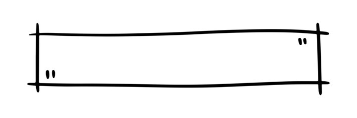 Hand drawn frame for text. Doodle bullet journal element for notebook, diary and planner. Banner isolated on white background