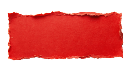 red  ripped torn paper edges isolated
