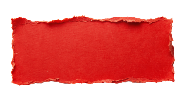 red  ripped torn paper edges isolated