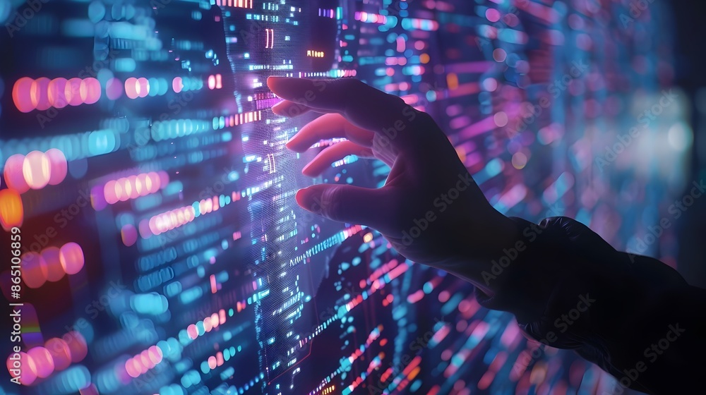 Aufkleber Decoding the Digital DNA Sequence on a High Tech Data Display