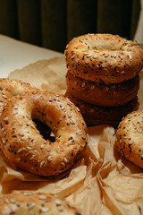 bagels with sesame seeds