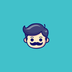 moustache man avatar profile picture vector illustration template design