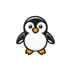 cute penguin logo vector illustration template design