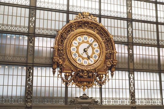 Paris, France - May 4, 2019: the interior of the Mus&eacute;e d'Orsay, one of the most visited museums in Paris.