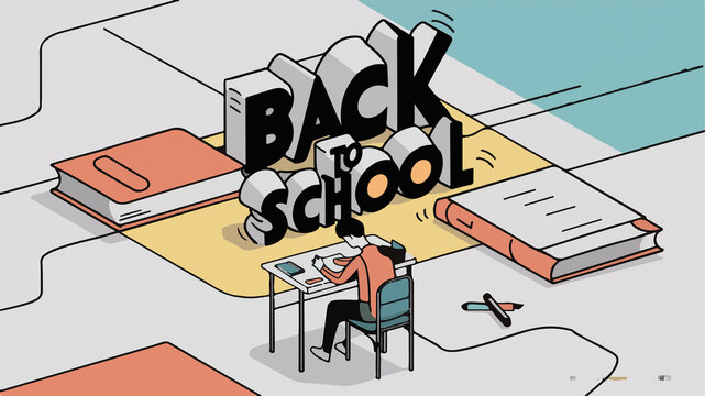 back to school modern abstract poster