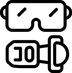 Simple icon of a vr set with a headset and controllers, perfect for explaining vr concepts