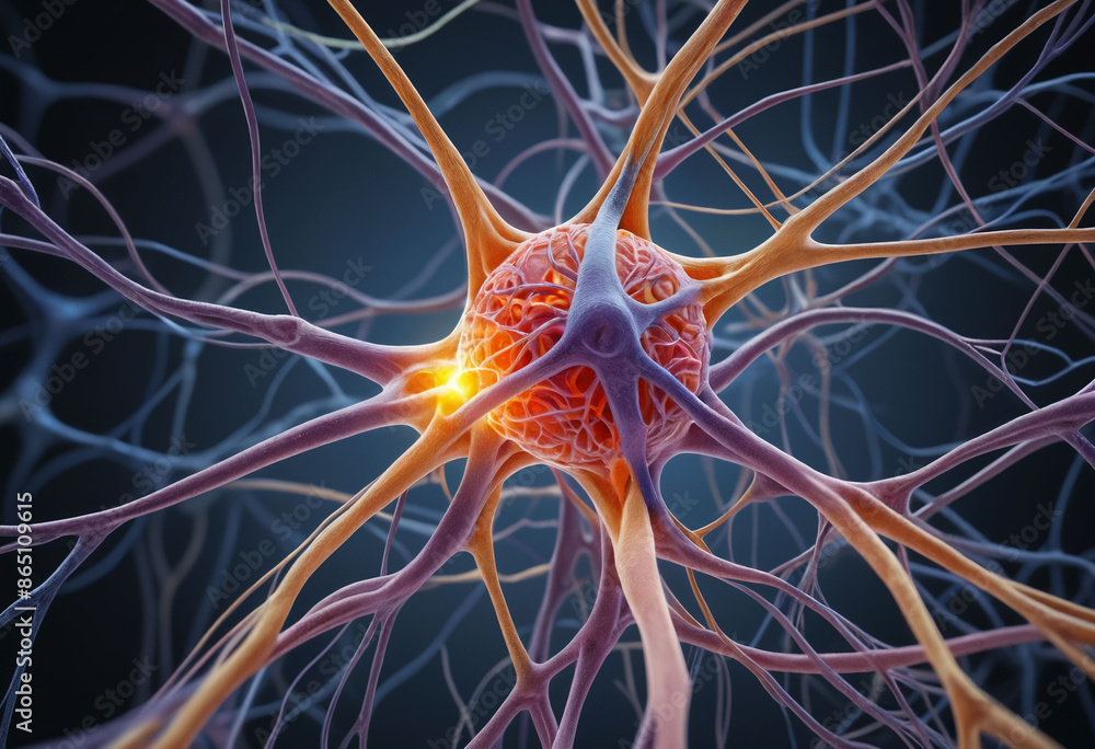 Aufkleber macro presentation of neural network in the human nervous system