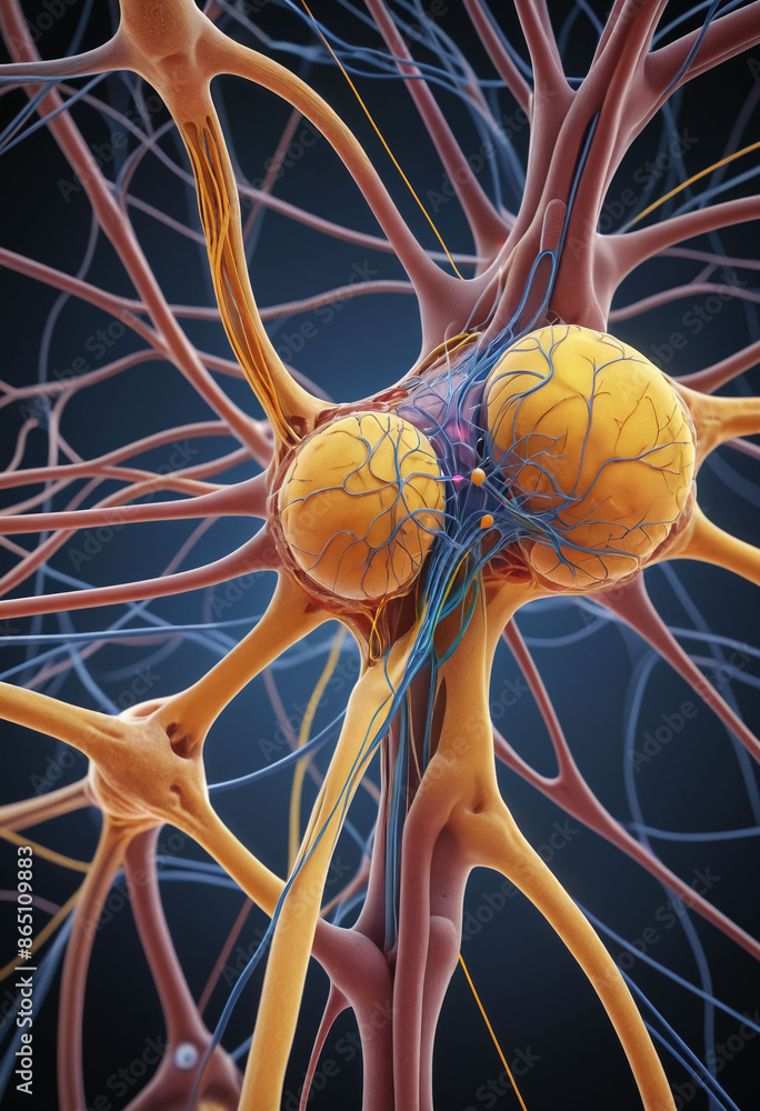 Aufkleber Macro presentation of neural network in the human nervous system
