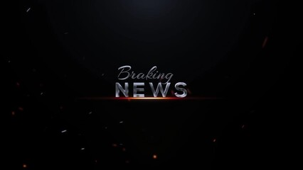 Braking NEWS Video, Braking News Text Animation, 3D Braking News Video, Cinematic Braking News 3D Text Animation Effects On Black Background - Powered by Adobe
