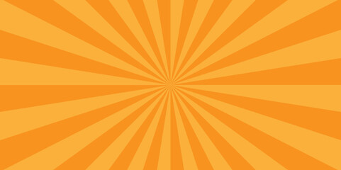 Vector Abstract orange sun rays sunburst backdrop background. seamless retro vintage burst sunrise sunbeam element spiral striped illustration sunray template wallpaper design.