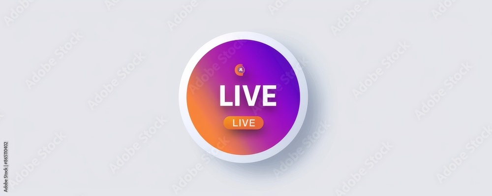 Aufkleber vibrant live streaming button with gradient background for online events