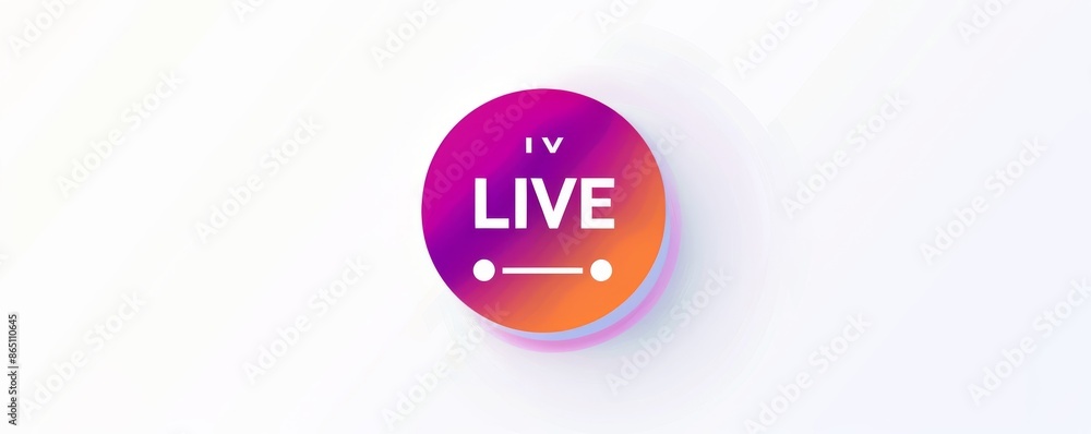 Aufkleber colorful live streaming button icon with gradient backdrop on white background