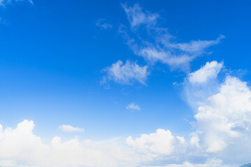 blue sky with white cloud, easy on the eyes, relaxed at Patong Beach, Phuket, Thailand background.