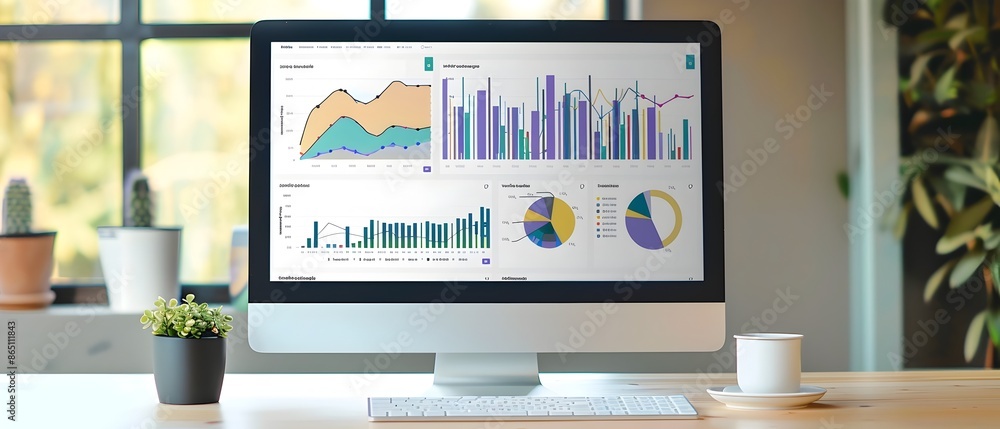 Leinwandbilder Digital Marketing Analytics Dashboard with Graphs and Data Visualization