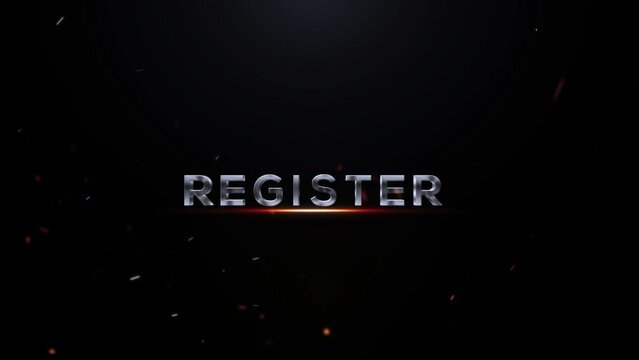 Register, Register Text Animation, Register 3D Trailer Video, Cinematic Register Text Animation Videos For You