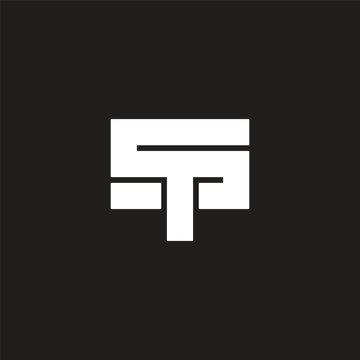 letter stp simple geometric lines simple logo vector